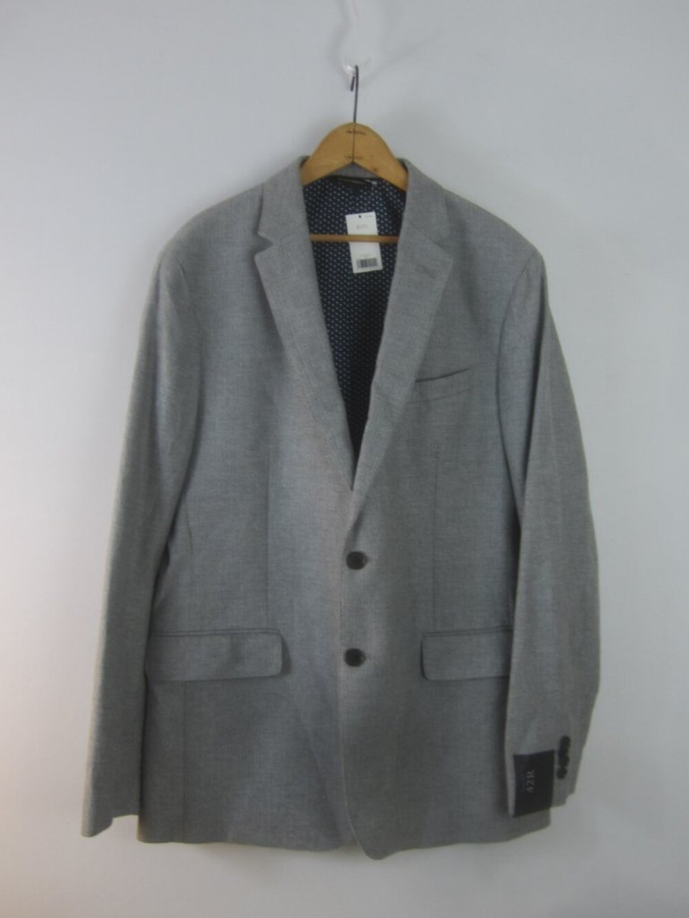 New Banana Republic Men 42R Gray Herringbone Slim Fit Blazer Sport Coat Cotton
